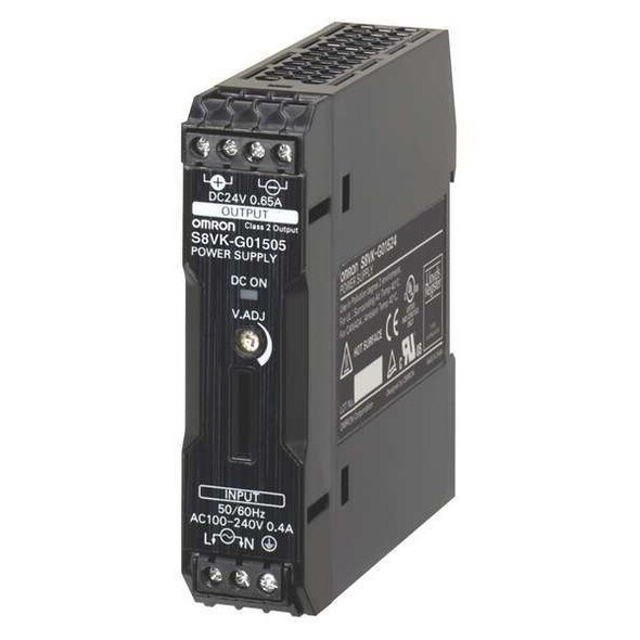 Omron DC Power Supply, 100/240V AC, 5V DC, 15 W, 3 A, DIN Rail S8VK-G01505