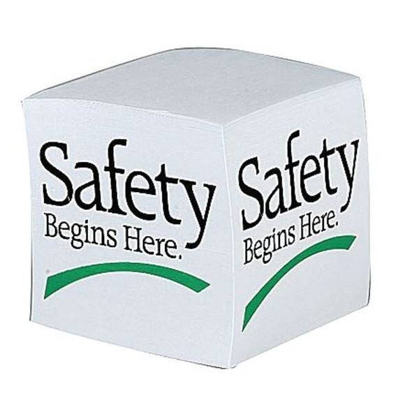 Quality Resource Group Slogan Memo Cube,Safety Begins Here 8109-2