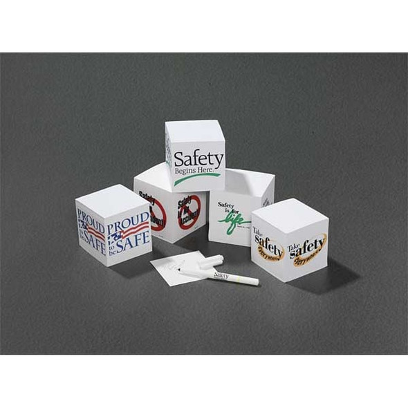 Quality Resource Group Slogan Memo Cube,Safety Begins Here 8109-2