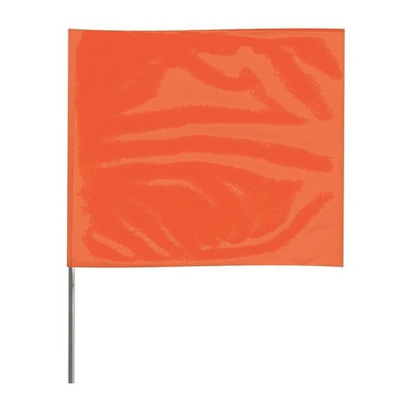 Marking Flag, Vinyl, 18" Wire Staff, Blank, 18" L., 100 PK