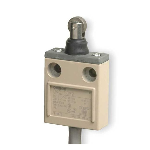 Limit Switch, Plunger, Roller, SPDT, 5A at 250V AC, Actuator Location: Top