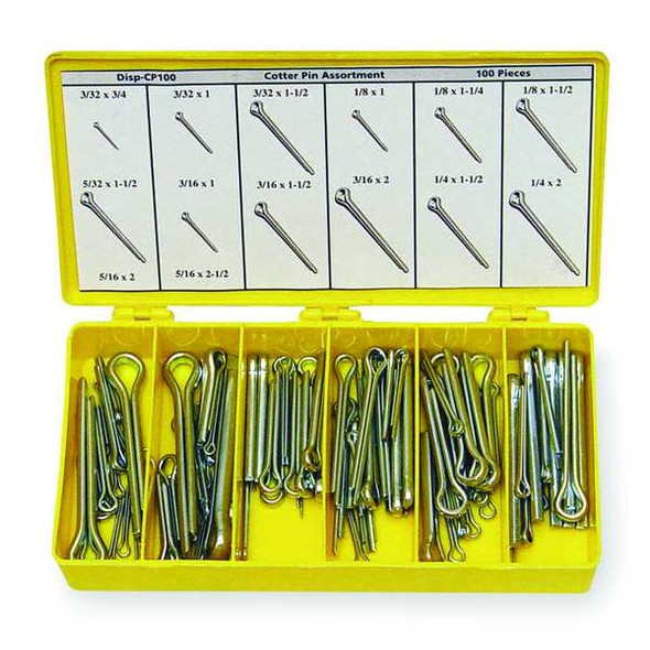 Itw Bee Leitzke Cotter Pin Asst,18-8,550 Pcs,7 Sizes WWG-DISP-CPS550HC