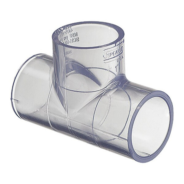 PVC Tee, Solvent x Solvent x Solvent, 1 in Pipe Size