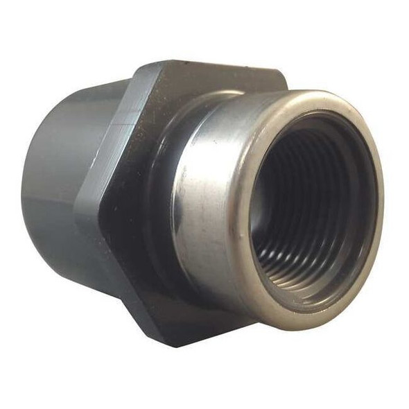 PVC, Stainless Steel Female Adapter, Socket x FNPT, 1 in x 3/4 in Pipe Size