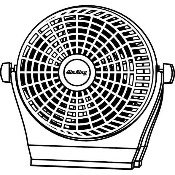Air King 9" Blade Dia Table & Floor Fan, Non-Oscillating, 2 Speeds, 120VAC, Brown 9525