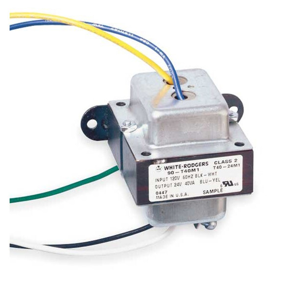 White-Rodgers Class 2 Transformer, 40 VA, Not Rated, 24V AC, 120V AC 90-T40M1