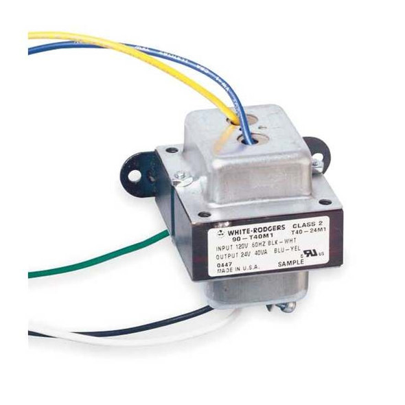 White-Rodgers Class 2 Transformer, 40 VA, Not Rated, 24V AC, 120V AC 90-T40M1