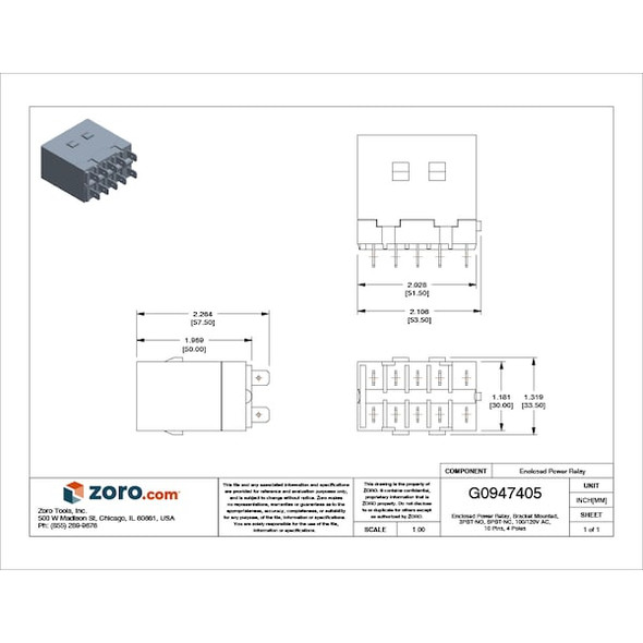 Omron W-Bracket, Enclosed Power Relay, Square, 25 A, 10, Quick Connect G7J-3A1B-T-W1-AC100/120