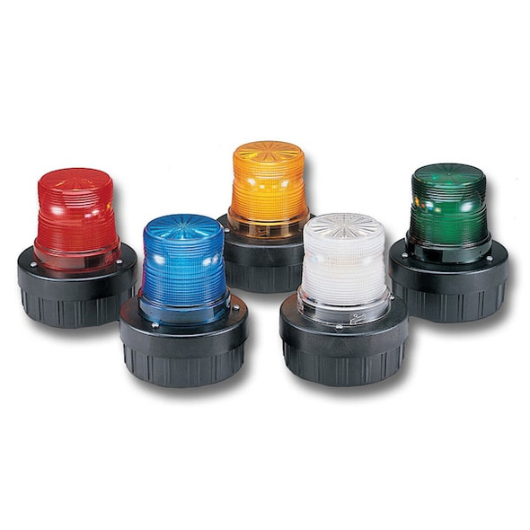 Federal Signal Warning Light, Red, LED, 120V AC, 60, 75 FPM, 5 3/4 in Dia., Surface AV1-LED-120R