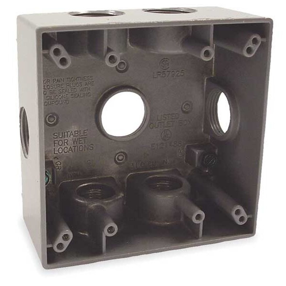 Bell Outdoor Weatherproof Box,7 Inlets,Aluminum 5346-0