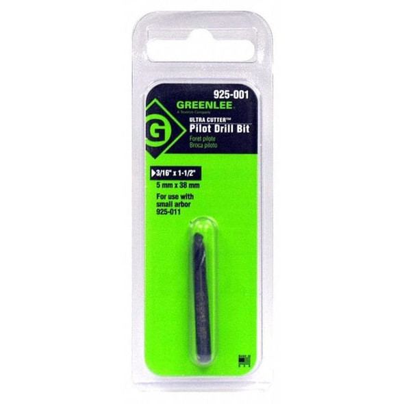 Greenlee Pilot Drill,3/16 Dia x 1 1/2 In L 925-001