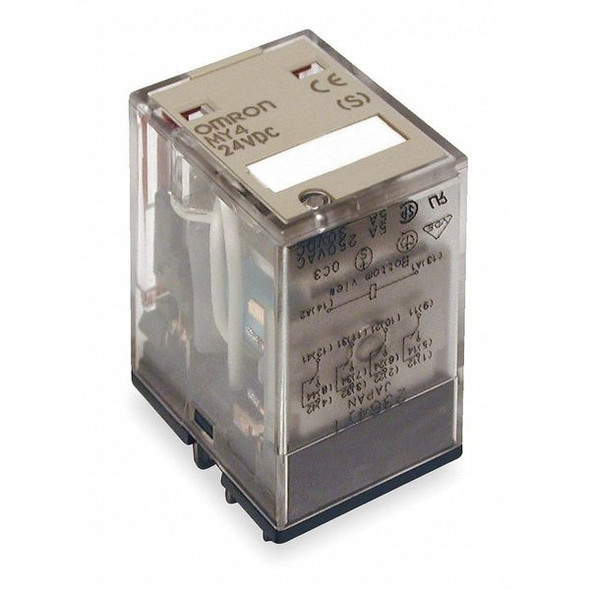 Omron Plug-In, General Purpose Relay, Square, 5 A, 14, Quick Connect MY4-AC24(S)