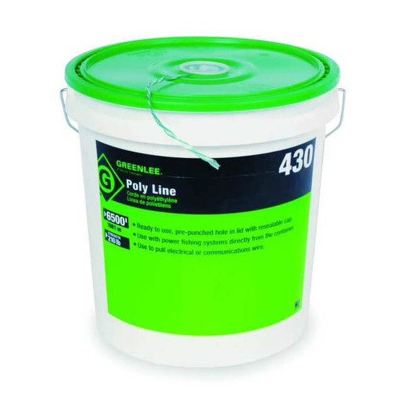 Greenlee Poly Line, 6500 ft, Breaking Strength 210 lb, Green 430