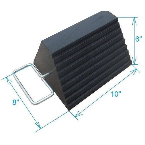 Manufacturer Varies Wheel Chock,Molded Rbr w/Stl Grab,Black 22XW88