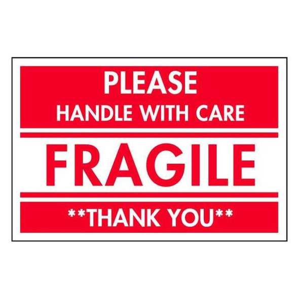 Tapecase InstructionalHandlingLabel,White,PK500 16U907