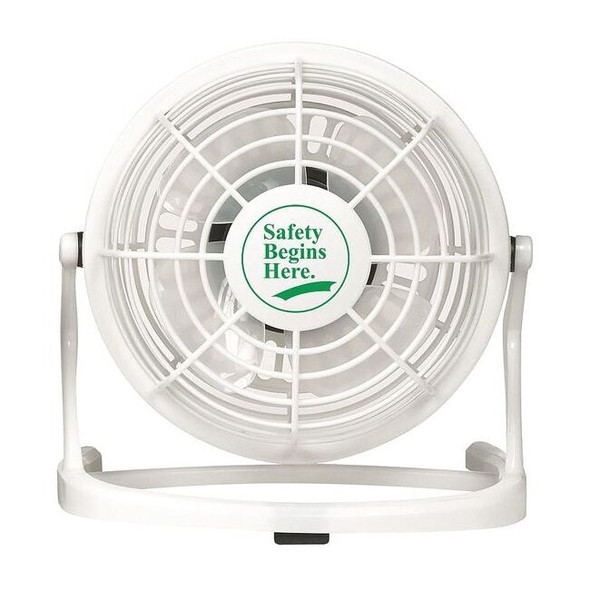 3-1/2" Blade Dia Table & Floor Fan, Non-Oscillating, 1 Speeds, 5VDC, White