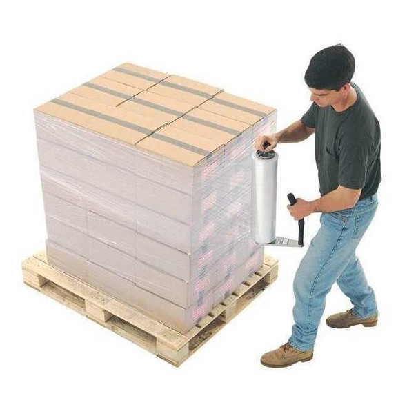 Hand Stretch Wrap, 18 in W x 1500 ft L, 70 ga, Cast Style, Clear, Standard Duty