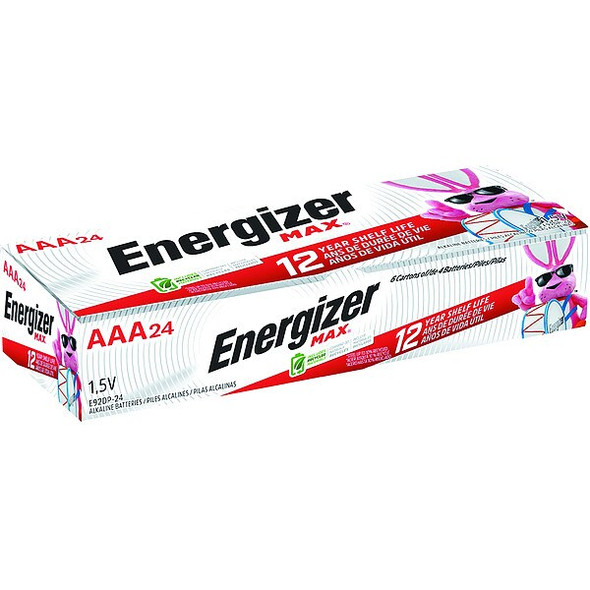 Energizer Max Alkaline Battery, AAA 1.5V DC 24 PK E92