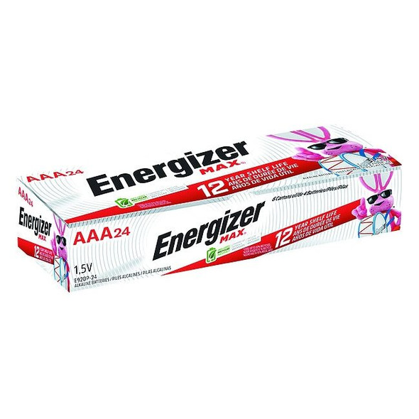 Energizer Energizer Max AAA Alkaline Battery, 1.5V DC, PK24 E92