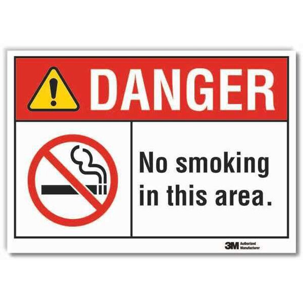 Danger, No Smoking, 10 in W x 7 in H, Vertical Rectangle, Non-PVC Polymer