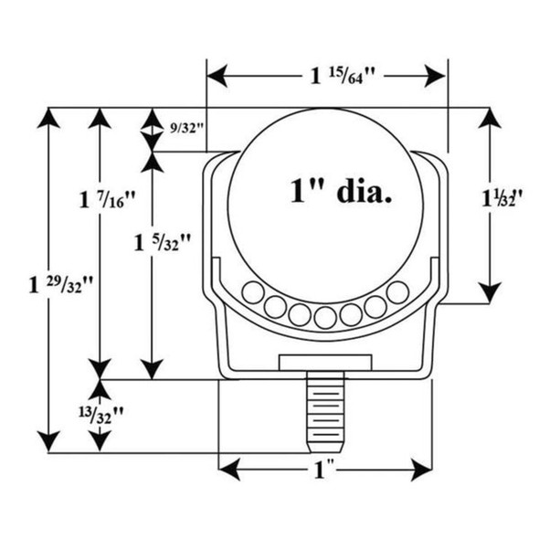 Ball Transfer,Threaded Stud,1" Ball Dia.  BT S 1/4-20 1DIA 150 CS/CS