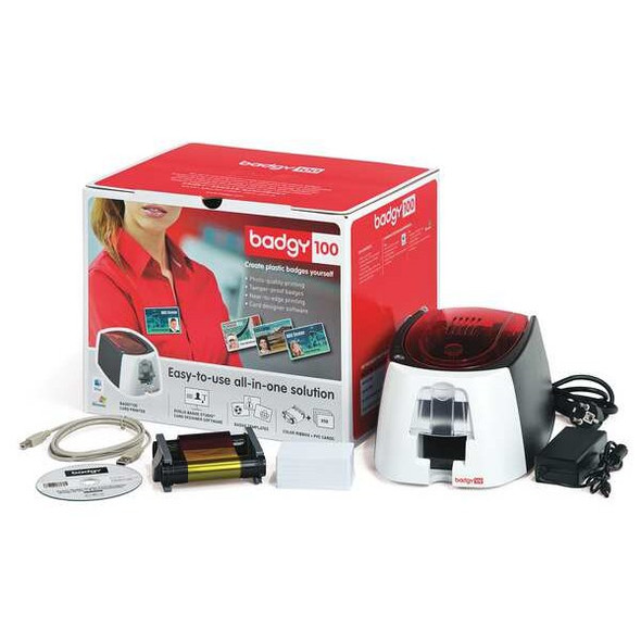 Badgy ID Card Printer,30 mil,5-25/32 in. H B12U0000RS