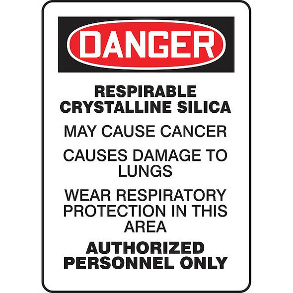 Danger Sign, 14 in Height, 10 in Width, Vinyl, Vertical Rectangle, English