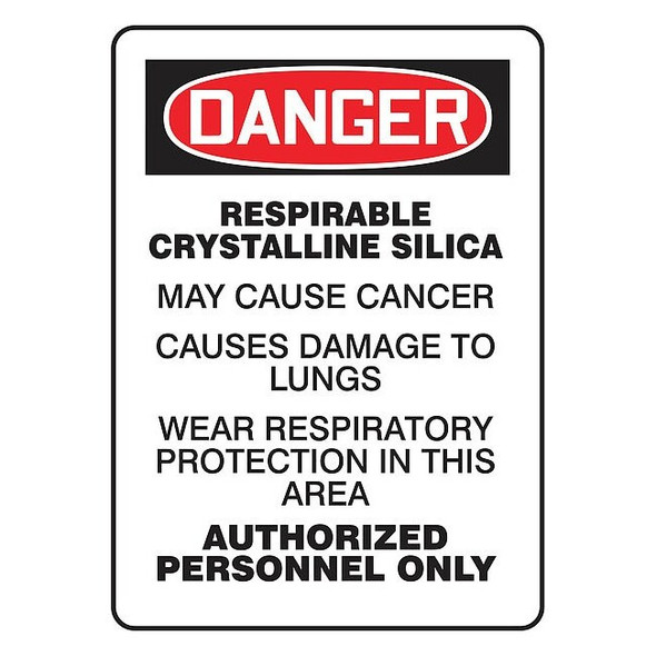 Danger Sign, 14 in Height, 10 in Width, Vinyl, Vertical Rectangle, English