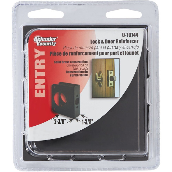 Defender Security 1-3-8 In. Door Thickness Solid Bronze Door Reinforcer U 10744 207356