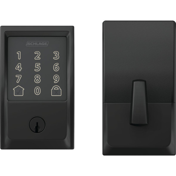 Schlage Encode Century Matte Black Smart WiFi Deadbolt BE489WBVCEN622