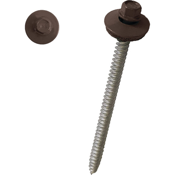 Ondura Premium 3" #9 Powder Coated Brown Roofing Fastener 3558 Ondura Premium 3" #9 Powder Coated Brown Roofing Fastener 3558