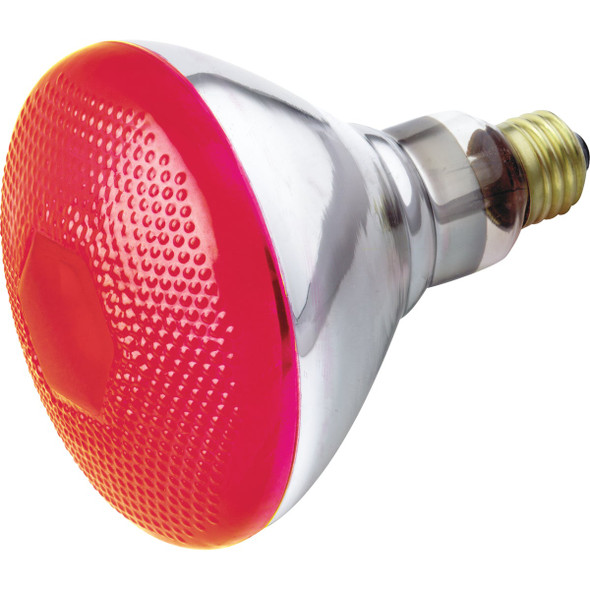 Satco 100W Red Medium Base BR38 Incandescent Floodlight Light Bulb S4424