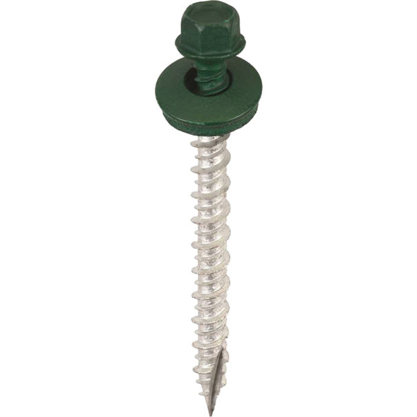 Acorn International 2 In. Washered Forest Green Metal To Wood Screw (250-Count)