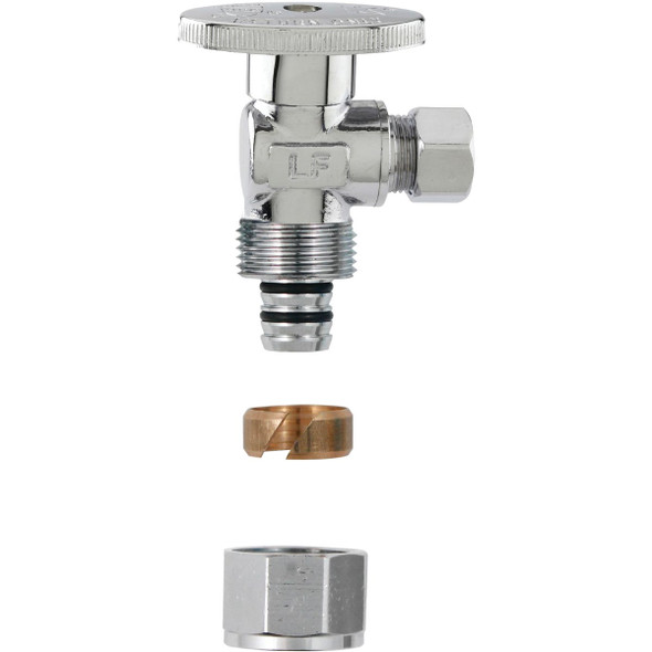 Plumb Pak No Crimp 1/2 In. x 3/8 In. Quarter Turn PEX Angle Valve PP2886EZ