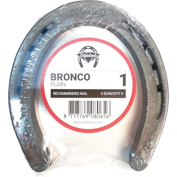 Diamond Plain Bronco Front & Hind 5-2/5 In. Horseshoe (1-Pair) 1PLAINPR