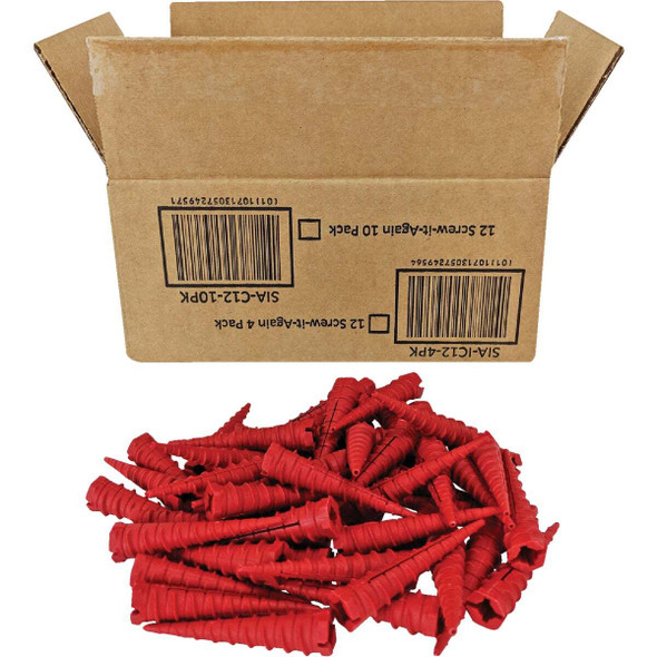 Screw-It-Again #2 to #16 Thread x 2 In. Red Plastic Wood Anchor (50 Ct.) SIA-50