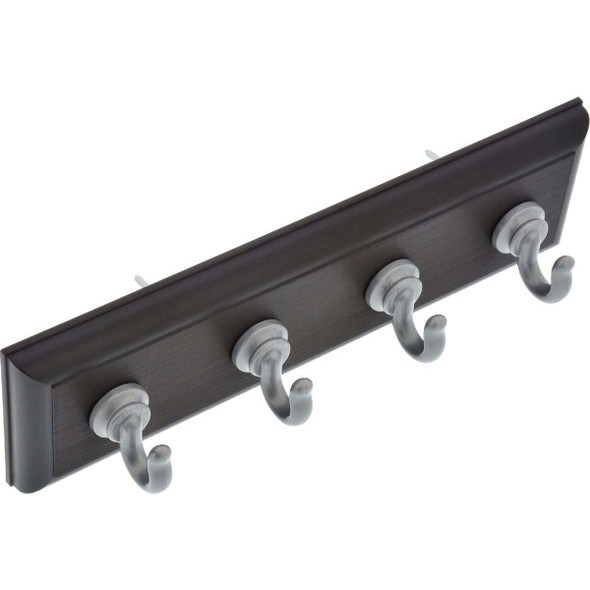 Hillman High and Mighty 10 Lb. Capacity Black Key Rail with Silver Hooks 515813