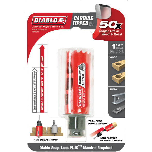 Diablo 1-1/8 In. Carbide-Tipped Hole Saw