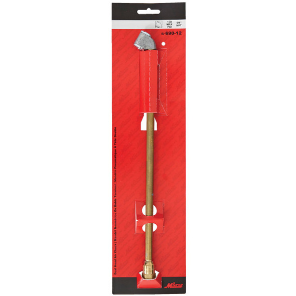 Milton 1-4 In. FNPT 150 psi 12 In. L Dual Head Extended Reach Air Chuck S-690-12 570319