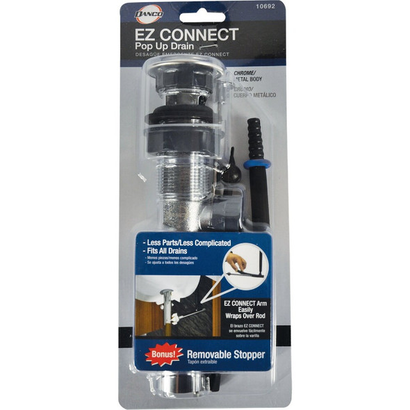 Danco 1-1-4 In. Chrome-Plated Brass Bathroom Sink Drain and Stopper 9D0010692X 401831
