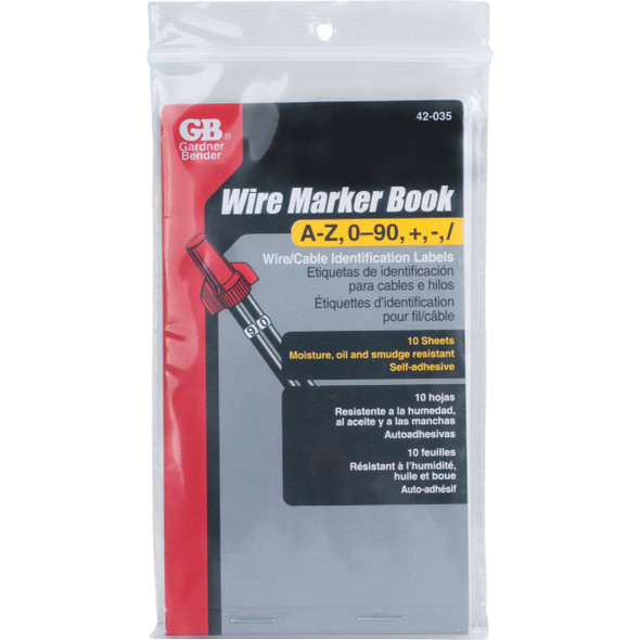 Gardner Bender Nylon-Impregnated Cloth Self-Adhesive Wire Label Book 42-035