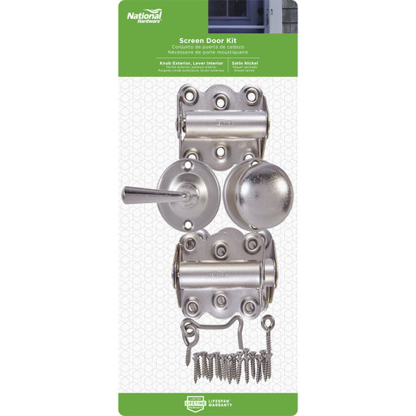 National Hardware Satin Nickel 3-Hinge Screen Door Kit N100-013 200225