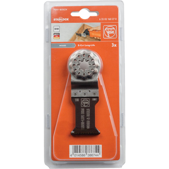 Fein Starlock 1-3-8 In. Bi-Metal Long-Life E-Cut Oscilating Blade (3-Pack) 63502160270 301585