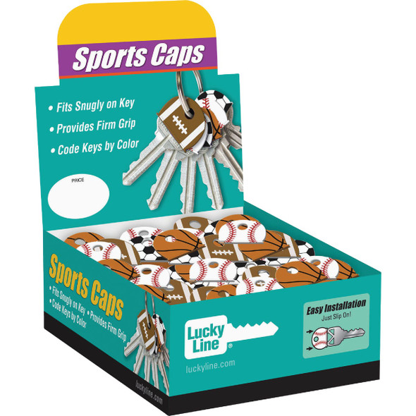 Lucky Line Vinyl Specialty Key Identifier Cap, Sports (200-Pack) 16100
