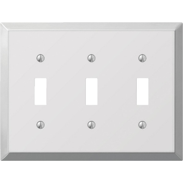 Amerelle 3-Gang Stamped Steel Toggle Switch Wall Plate, Polished Chrome 161TTT