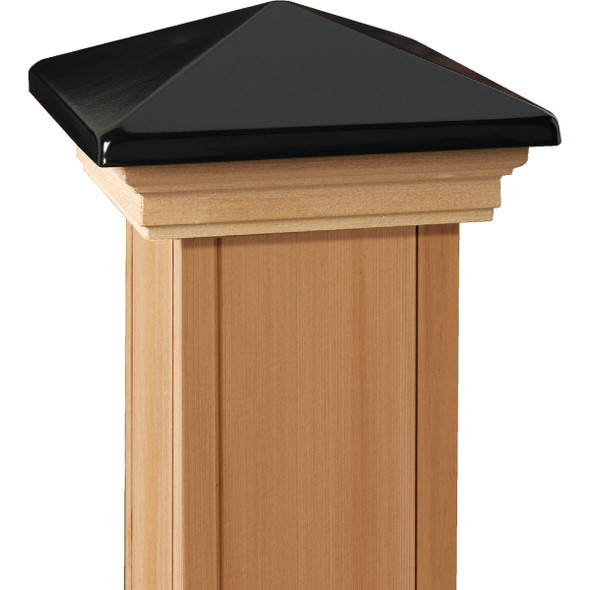 Deckorators 6 In. x 6 In. Plastic Top, Cedar Base Press-On Post Cap 72397