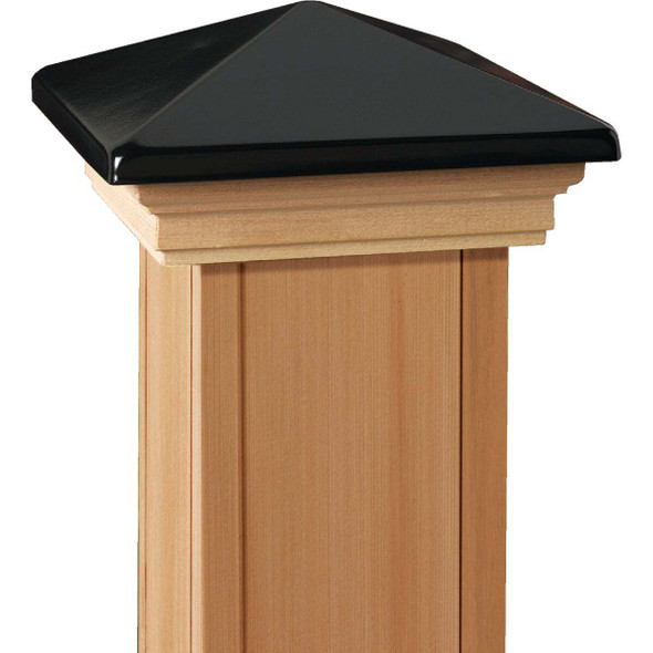 Deckorators 6 In. x 6 In. Plastic Top, Cedar Base Press-On Post Cap 72397