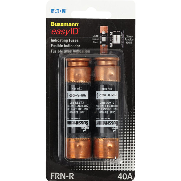 Bussmann 40A FRN-R Cartridge Heavy-Duty Time Delay Cartridge Fuse (2-Pack) Bussmann 40A FRN-R Cartridge Heavy-Duty Time Delay Cartridge Fuse (2-Pack)