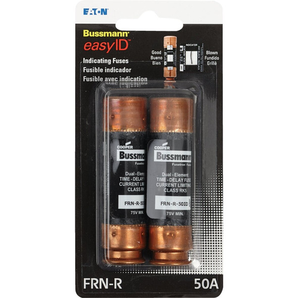 Bussmann 50A FRN-R Cartridge Heavy-Duty Time Delay Cartridge Fuse (2-Pack) BP/FRNR-50ID 524757