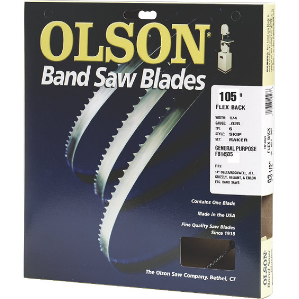Olson 105 In. x 1/2 In. 3 TPI Hook Flex Back Band Saw Blade FB23105DB